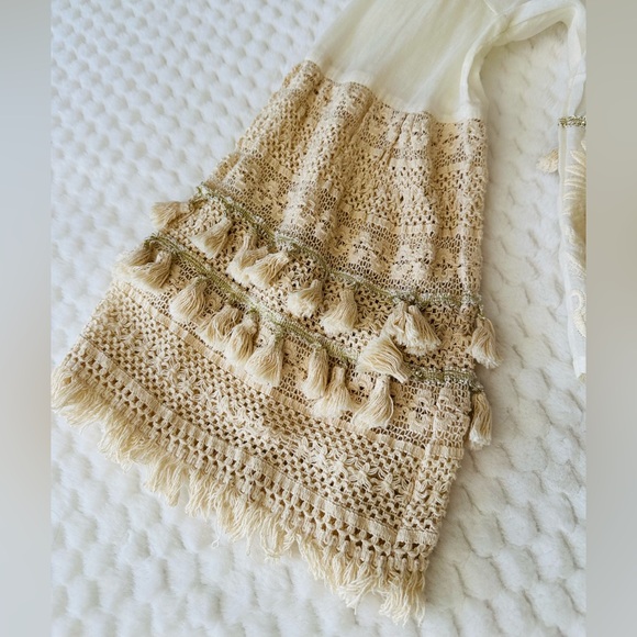 Boho Cream Crochet Bell Sleeve Top - Picture 6 of 9